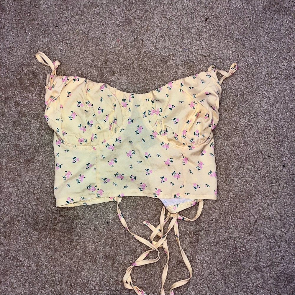 yellow floral tank top